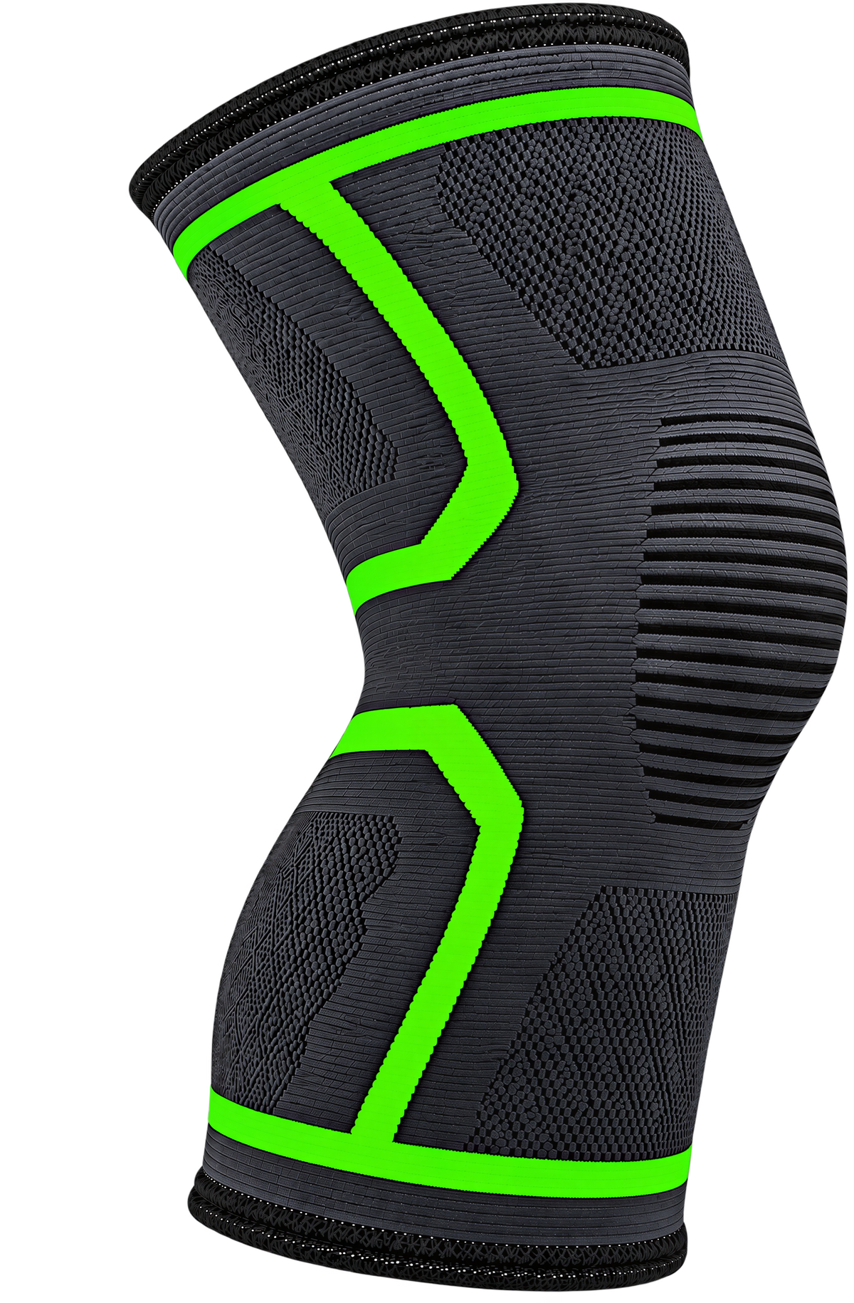 Bendwise Knee Sleeve compression knee brace, black with neon green accents