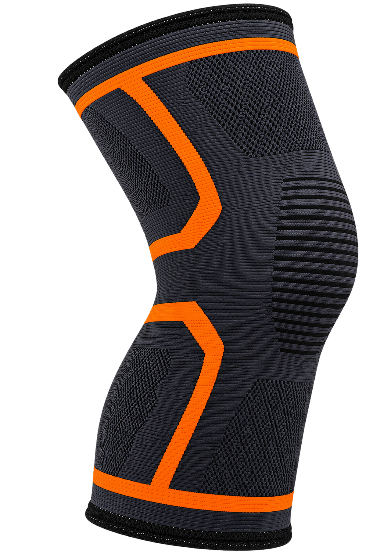 Bendwise Knee Sleeve compression knee brace, black with orange accents