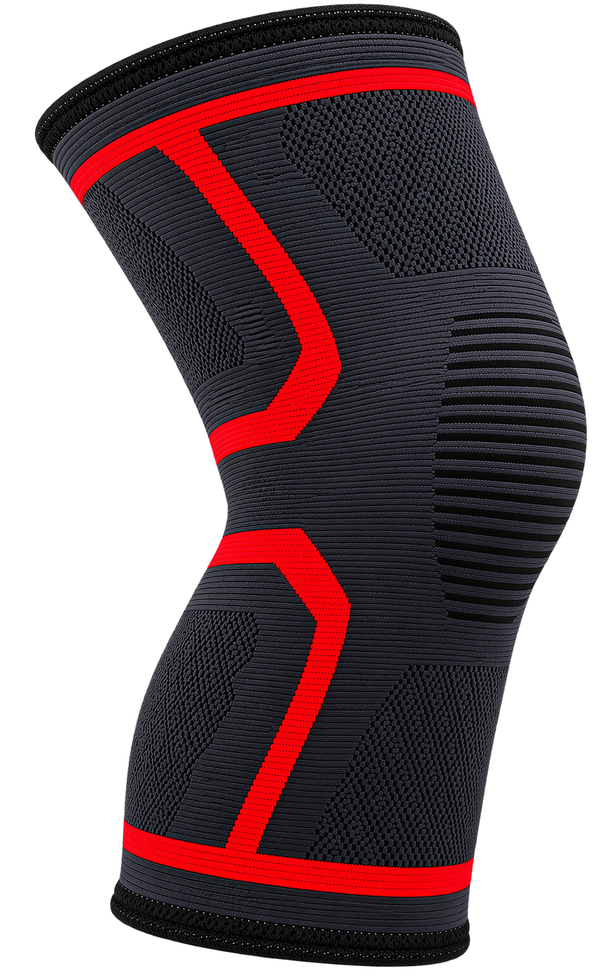 Bendwise Knee Sleeve compression knee brace, black with red accents